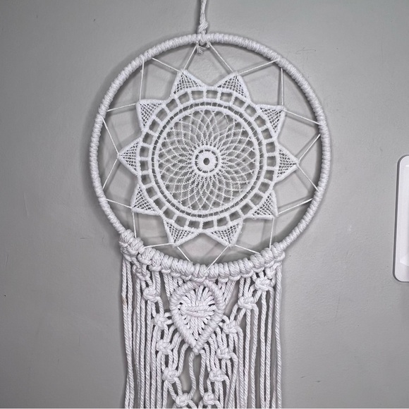 𝅺MACRAME Bohemian  White Dreamcatcher - Picture 2 of 7